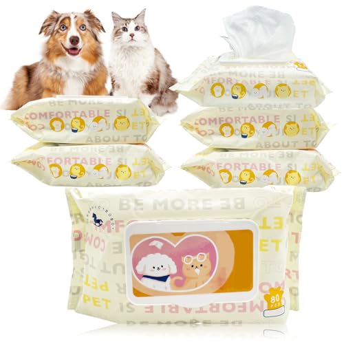 Hamiledyi Pet Wipes for Dogs 6 Packs of 80 Count Cats Paws Feet Wipe Soft Thick Puppy Grooming Wipes with Lids for Quick Cleaning Butt Feet Ears Eyes Nose Cucciolini Doodles Hamiledyi pet wipes for dogs 6 packs of 80 count cats paws feet wipe soft thick puppy grooming wipes with lids for quick cleaning butt feet ears eyes nose cucciolini doodles