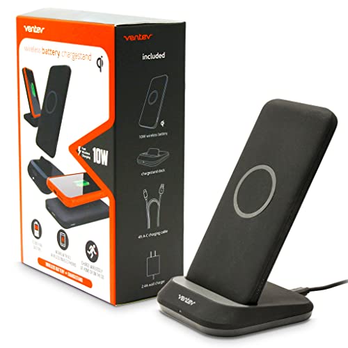 Ventev Wireless Battery Chargestand | 2-In-1 Battery Bank And Wireless Charger Stand | 10W Fast Wireless Charging | Works As An Android Or Apple Charging Station #TOP12