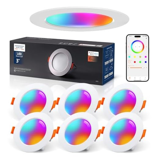 VARICART LED Einbaustrahler 230V RGB Alexa, Smart LED Spot Flach Bluetooth 7W 2700K-6000K, Einbaustrahler Dimmbar Farbig 6er Set, IP44 68mm Einbauleuchten APP Steuerung, Farben Spots Deckenspots
