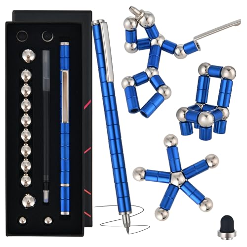 Burrneri Caneta magnética de descompressão com ímãs Fidget Stylus, lápis, caneta de metal multifunci