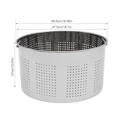 Olla de acero inoxidable de 100 L resistente con tapa y cesta de acabado pulido 4