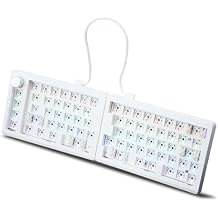 FKZ GMK70 Split Gaming Keyboard Kit,65% Alice-Layout VIA Programmable Ergonomic Mechanical Barebones Keyboard Hot Swap Gasket Wireless BT/2.4G/Type-C Wired Custom RGB NKRO DIY Kit with Knob
