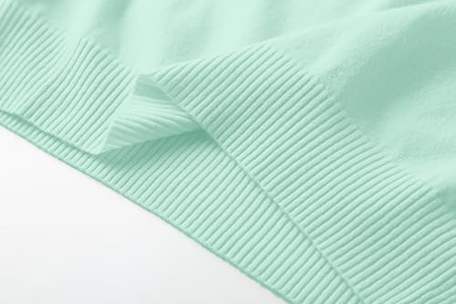 Image of SANGTREE Women's Short Sleeve Sweaters V Neck Casual Knit Pullover Tops | Perfect as a lightweight sweater for spring /summer or as a layering piece. Ideal for office, daily, holiday, home etc