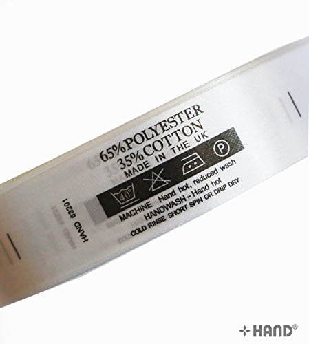 Étiquette de lavage 20x67mm en rouleau de 2000 pièces pour textile polyester coton