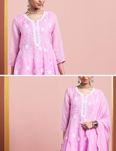 Image of Amazon Brand - Myx Women Kalidar Embroidered Kurta Set (Available in Plus Sizes)