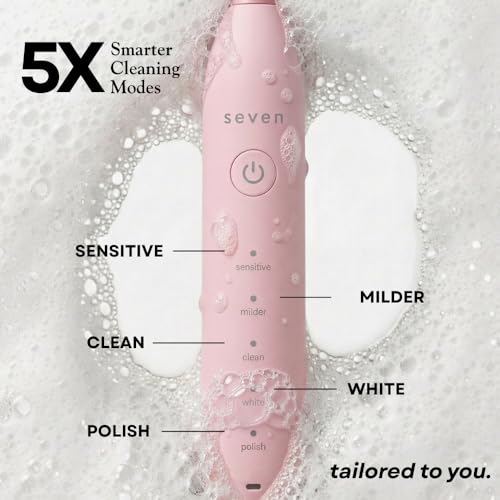 Image of Seven Oral Care SuperBrush Pro Electric Toothbrush for Adults | Rechargeable Toothbrush with Advanced Cleaning Technology | Soft Bristles | Gentle on Gums | Ergonomic Lightweight Design | Daily Oral Care (Blush Pink)