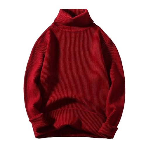 Maiyifu-GJ Men's Turtleneck Sweater Lightweight Knitted Thermal Pullover Sweaters Long Sleeve Casual Slim Fit Basic Tops