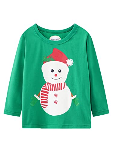Image of Girl Long Sleeve Shirts Christams Tops Tees Cotton Casual Stripe Crewneck Graphic Jersey Tunic T-Shirts 3 Packs Sets