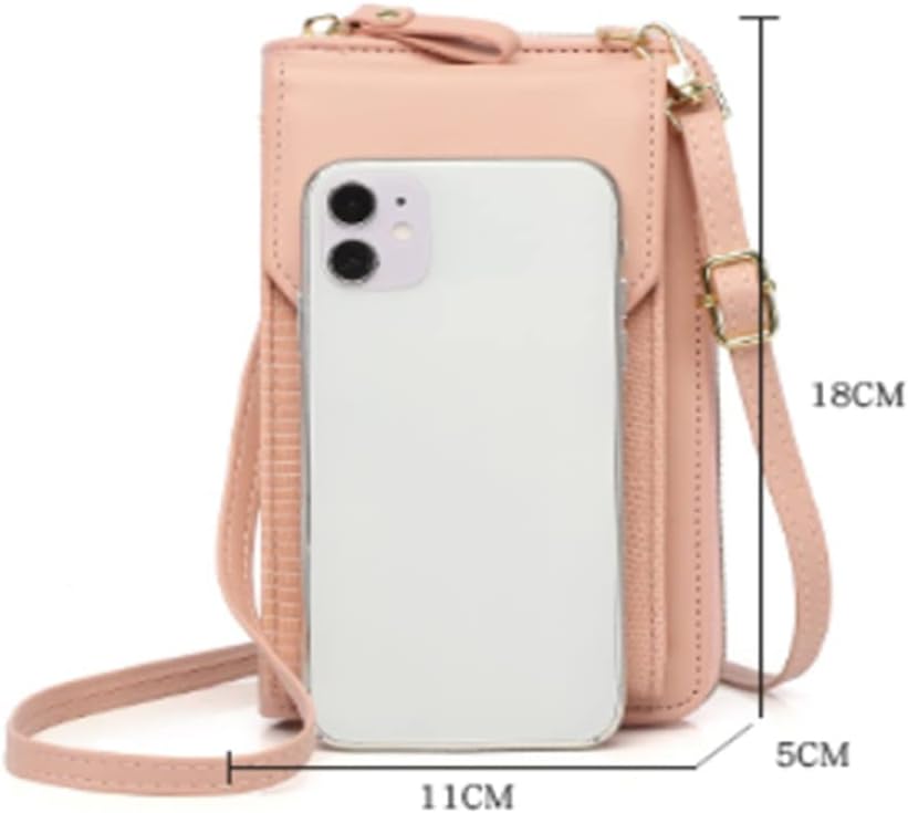 HBJWOV Small Ladies Mobile Phone Bag Women's Crossbody Shoulder Wallet Bags PU Leather Card Holder Purse For Female