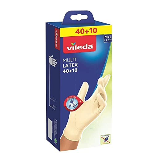 Vileda Einweg Multi Latex Handschuhe, klein/mittel, Packung mit 100 Stück