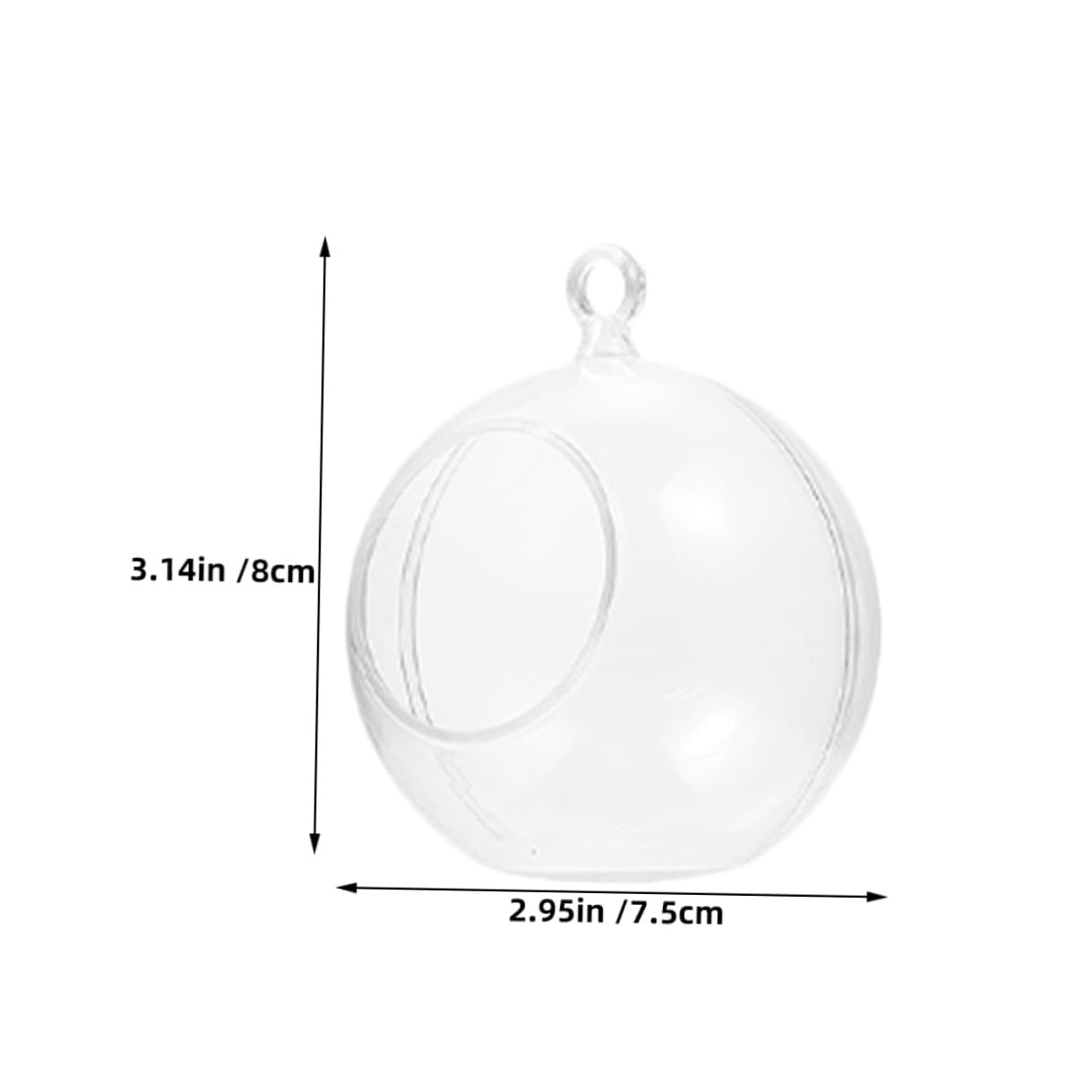 Lurrose Boules de Noël Transparentes à Remplir 20 Pcs Boules Creuses en Plastique 8 CM Décorations Suspendues pour Fêtes Mariages et Anniversaires Ornements pour Bougies et Fleurs
