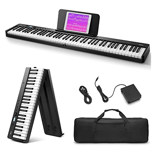 ZTBGY Piano numérique pliable, piano numérique débutant, 88 touches, semi-lesté, Bluetooth portable avec sac de piano… - Les Beatles, Paul McCartney, John Lennon, RIngo Starr, George Harrison ZTBGY Piano numérique pliable, piano numérique débutant, 88 touches, semi-lesté, Bluetooth portable avec sac de piano…