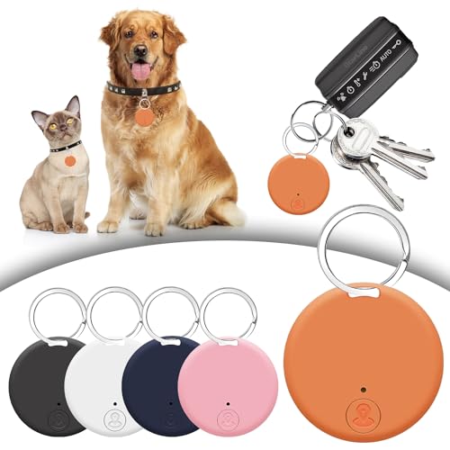 Dog GPS Tracking Device/GPS Tracker for Kids/Smart Waterproof Key Finder Tracker/Portable Dogs Cats GPS Locator/GPS Wallet Keychain Tracker,App Control(Orange)