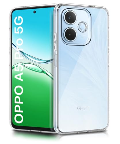 Image of WOW IMAGINE Transparent Back Cover Case for Oppo A5 Pro 5G | Raised Bumps for Full Device & Camera Protection Shockproof TPU Silicone Back Case Mobile Cover - Transparent