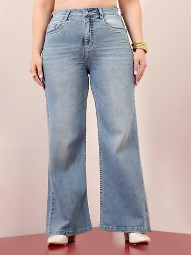 Image of Miss Chase A+ Women's Bootcut High Rise Stretchable Denim Jeans