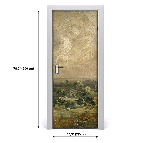 Papier peint sur la porte mural imperméable et lavable grand format 77x200cm magic-stick