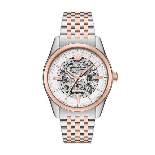 Emporio Armani Montre Automatique Bicolore en Acier Inoxydable pour Homme (modèle : AR60092)