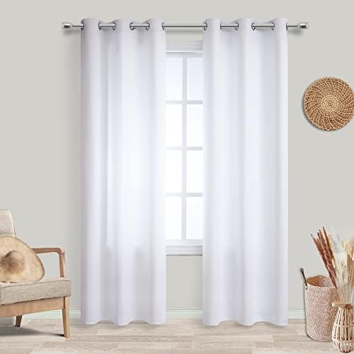 KOUFALL Sage Green Curtains 63 Inch Length for Bedroom 2 Panels Grommet Window Treatments Room Darkening Insulated Blackout Thermal Boho Drapes for Living Room Set Decor 52x63 Inches Long Light Green