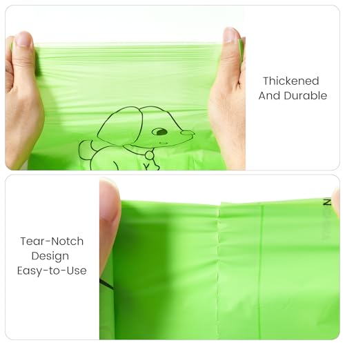 Image of NYEONHRT Certified Compostable Dog Poop Bags, 150 Counts Extra Thick and Leak Proof Biodegradable Pet Poop Bags with US BPI, ASTM D6400, EN13432 and OK Compost Certified, with 1 Dispenser (10 Rolls)