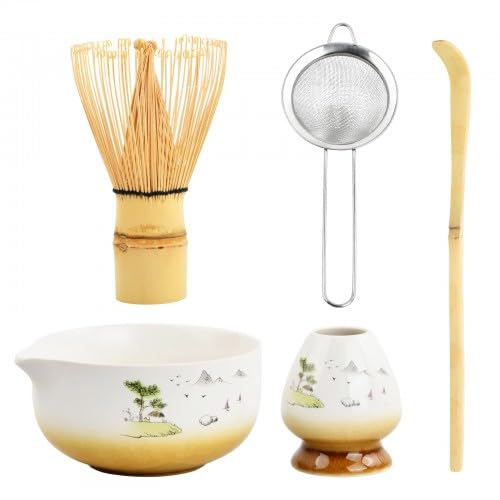 5 In 1 Ensemble De Thé Matcha Japonais Avec Fouet à Matcha En Bambou