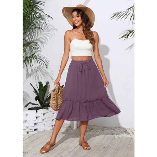 Image of Witsmile High Waist Tiered Skirts for Women Flowy Skirts for Women Long Length with Pockets 2026 Fashion Trendy
