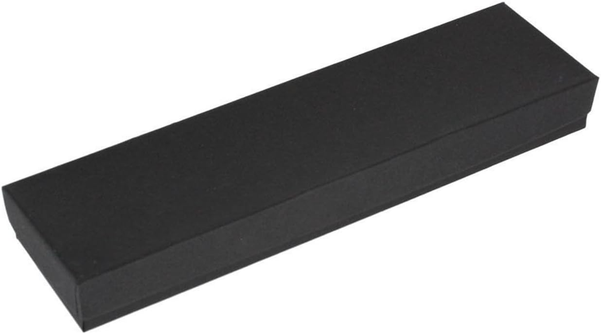 RJ Displays 25 Pack Cotton Filled Cardboard Paper Jewelry Bracelet, Watch, Necklace, Jewelry Set, Gift Retail Packaging (Matte Black, 8" x 2" x 1")