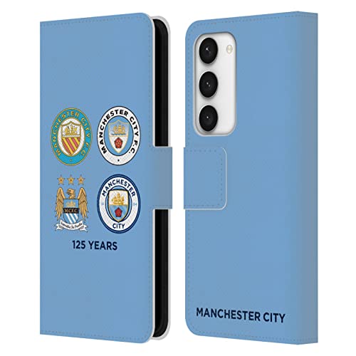 Carcasa de cuero Manchester City para Samsung S23 5G que evita rayones y organiza tus tarjetas