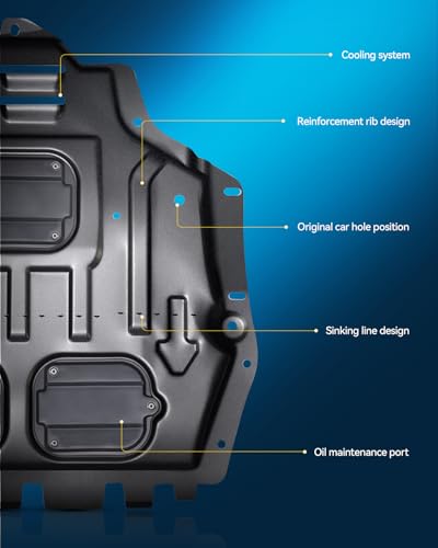Image of PHILTOP Front Lower Engine Splash Shield Under Cover Compatible with 2007-2012 Lexus ES350 LX1228105 LX1228106