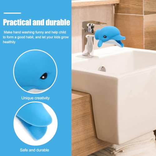 Image of Ipetboom Kids Faucet Extender Cartoon Sink Spout Guide Baby Hand Washing Tool Portable Vinyl Design 4.13X3.34X2.55 Inches Safe Toddler Bath Accessory