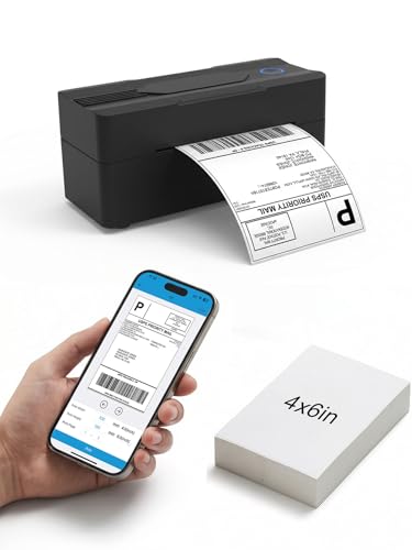 Forc Bluetooth Thermal Shipping Label Printer, 4x6 Wireless Thermal Label Printer for Small Business, Compatible with Android, iPhone, Windows & Mac, Widely Used for Amazon, Etsy, USPS & More