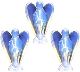Set of 3 Guardian Angels Made Opalite Stone, Pocket Size, Free Standing