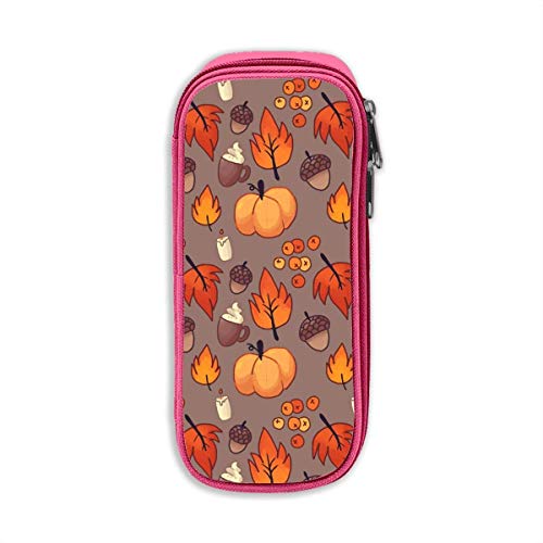 Preisvergleich Produktbild Maple Leaf Pumpkin Pencil Pen Case Beuteltasche Student Stationery Office Kosmetische Schminktasche Aufbewahrung Pink