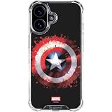 Skinit Clear Phone Case Compatible with iPhone 17 - Officially Licensed Marvel Captain America Star Shield Design