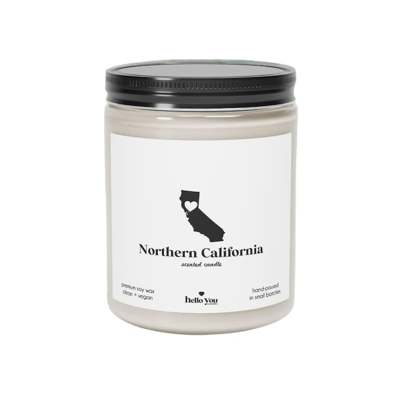 Northern California Scented Candles Homesick Gifts State Scented Candles Moving Gifts, College Students, Remote Workers Soy, Organic Wax