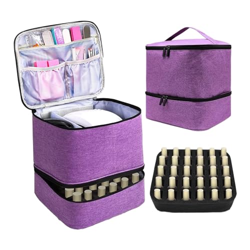 Étui à vernis à ongles haut de gamme, mallette manucure double compartiment - 7
