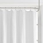 Madison Park Arlo 100% Cotton Shower Curtain, Texture Waffle Weave Design 800 GSM Hotel Quality, Soft Trendy Bathroom Décor, Machine Washable, Bathtub Fabric Privacy Screen, 72" x 72", White