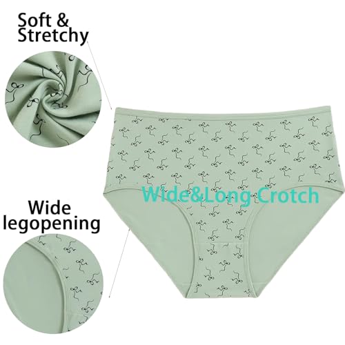 Women's Cotton Plus Size Panties Underwear High Waisted Ladies Underwear Briefs 6 Pack XL-5XL Cotton Undies4