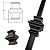 Modern Adjustable Knuckles for 1/2" Iron Balusters (25-Pack) with Set Screw Stair Railing Parts for Square Metal Scroll Basket Twist Knuckle Spindles (Real Satin Black NOT Matte)