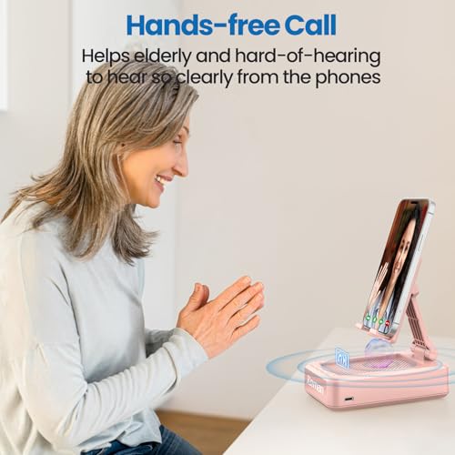 Image of JTEMAN Bluetooth Speaker with Cell Phone Stand,Gifts for Men Tech Gadgets