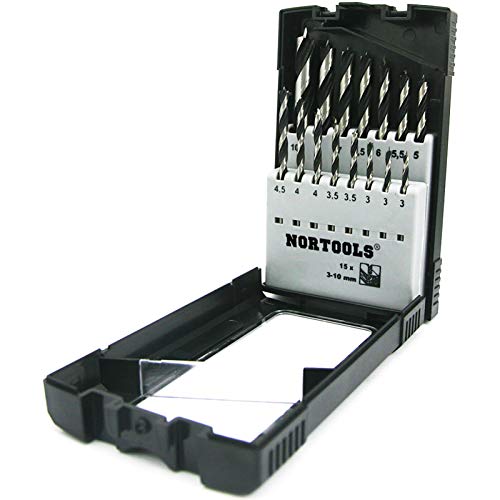NORTOOLS Holzbohrer-Set (15 Stück) für HCS Brad Point DIY Lover Akku-Schraubendreher 3-10 mm