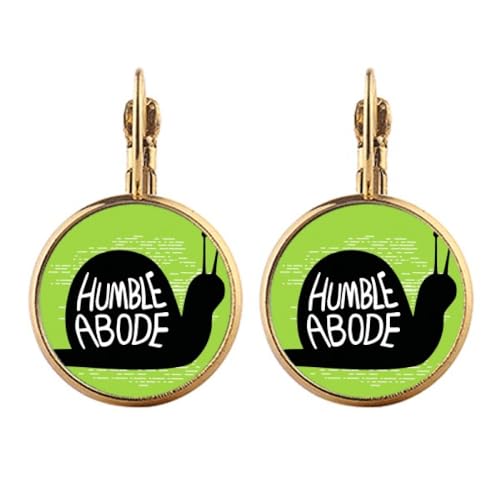 Boucles d'oreilles clips escargot noir pendantes sans piercing or naturel femme