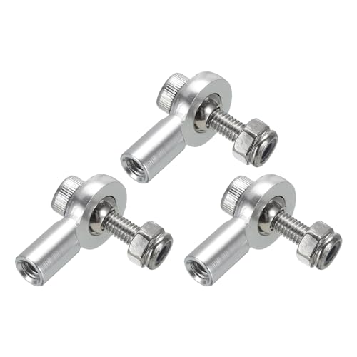 QUARKZMAN M3Xl18mm Palanca de Dirección de Barra de Acoplamiento de Articulación de Cabeza de Bola de Enlace Final de Metal Tono Plateado para Radiocontrol Coche Crawler 3 Piezas