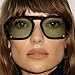 IKUVNA Retro 70s Square Aviator Sunglasses for Women Men Trendy Style Flat Frame Vintage Square Shades (Tortoise Green)