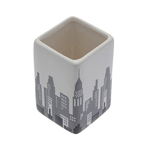 FRANDIS 196072 Gobelet Décoration City Céramique 6,5 x 6,5 x 10,5 cm