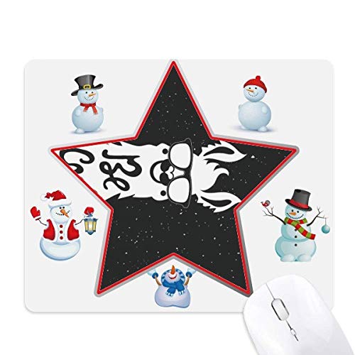 Tapis de souris motif alpaga citation de Noël et bonhomme de neige