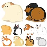 Censen 10 Pack 400 Sheets Christmas Sticky Notes Dogs Puppy Sticky Notes Thicken Self Stick Cute Cartoon Animals Memo Pad Adhesive for Christmas Thanksgiving Veterinary Gift Party(Dog Back)