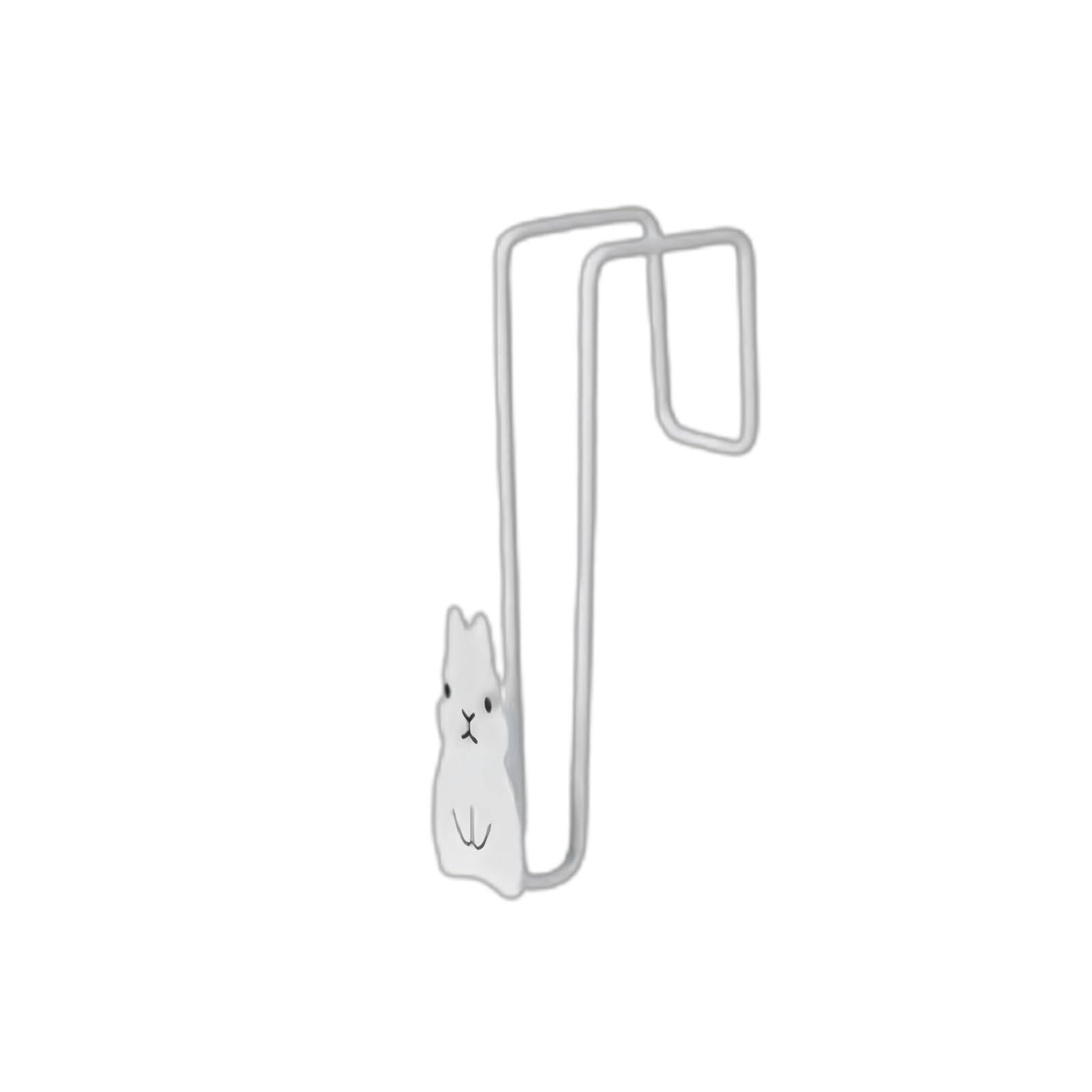 REIKOMO 4-Pack White Bunny Shaped Over The Door Hooks, Metal Hangers for Coats, Towels, Hats, Clothes, Bags in Bedroom or Living Room