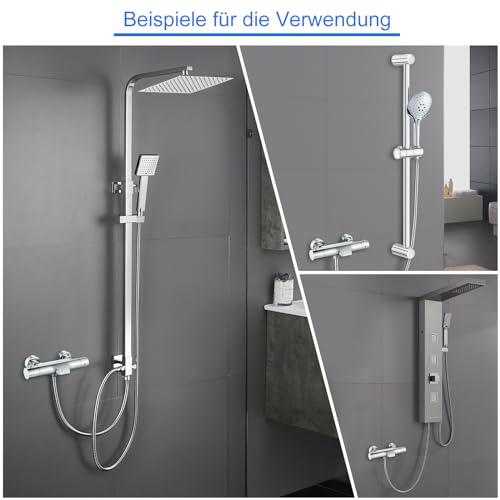 KEOKBON Thermostatic Bath Shower Mixer Tap,38℃ Safety Anti-Scald Bathtub Shower Mixer Bar Valve with Waterfall Bath Filler Spout - Image 2