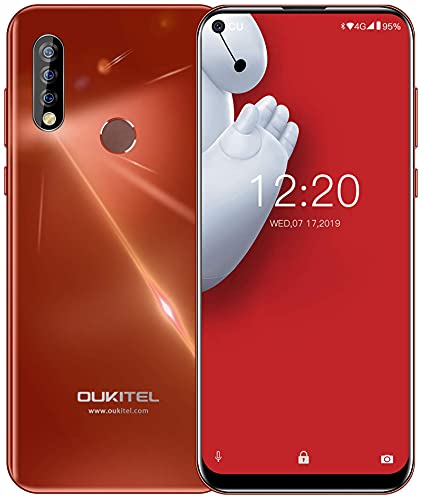OUKITEL Unlocked Cell Phone, C17 Pro 6.35 inch Android 9.0 4G Dual SIM Mobile Phone,T-Mobile, AT&T Phone,64GB+4GB RAM Triple Camera Unlocked Smartphone,Orange