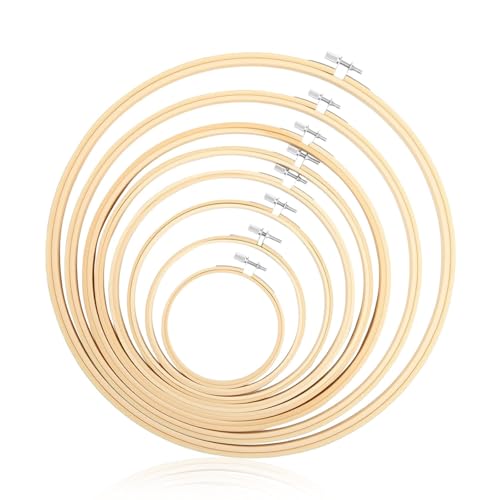 8 piezas de bastidores de bordado, aros de bambú, punto de cruz, juego de aros de bordado ajustables, accesorios para bordados, marco de bordado de 4/5/6/7/8/9/10/12 pulgadas